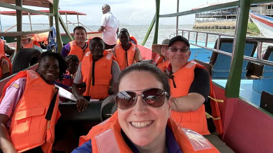 HP Field Visit participants on Lake Victoria to see the TTL Scout project